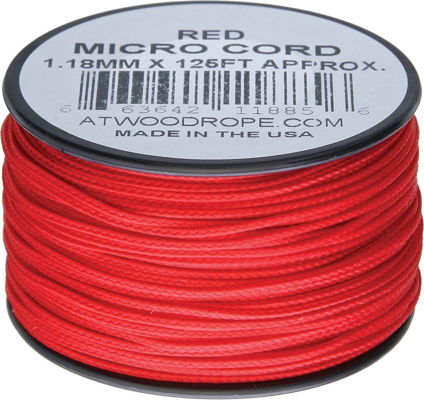 ATWOOD ROPE MFG / アトウッドロープ　パラシュートコード　マイクロコード　パラコード　極細　USA製　1.18mm×125ft　レッド_画像1