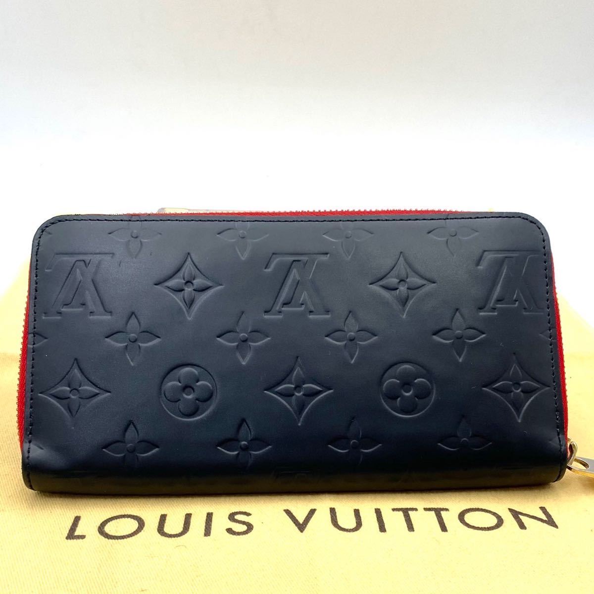 超美品 LOUIS VUITTON ヴェルニ ラウンドファスナー 長財布 ジッピーウォレット マット ブラック レッド 男女兼用 ヴィトン _画像3