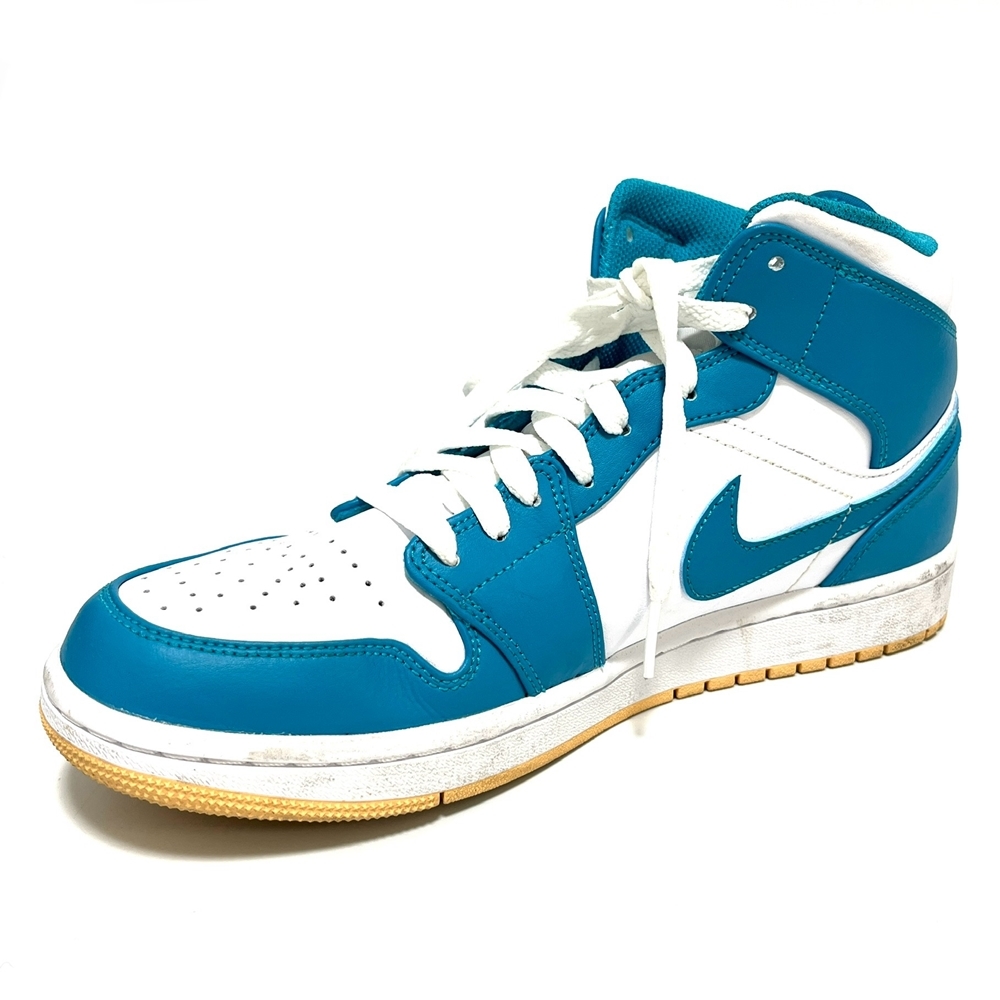 【NIKE】 AIR JORDAN 1 ナイキ エアジョーダン1 ミッド アクアトーン DQ8426 400 箱 27.5cm USED:B_画像4