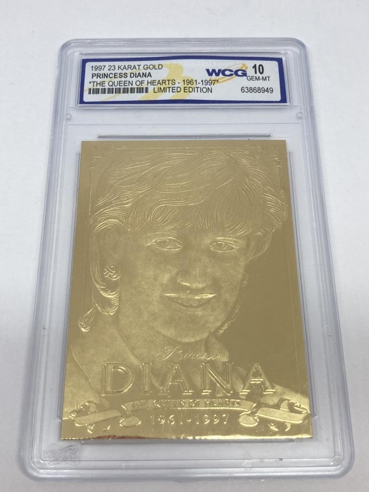 PRINCESS DIANA 1997 QUEEN OF HEARTS 1961-1997 WCG GEM-MT 10 23KT GOLD CARD 14821 レターパックライト発送_画像1