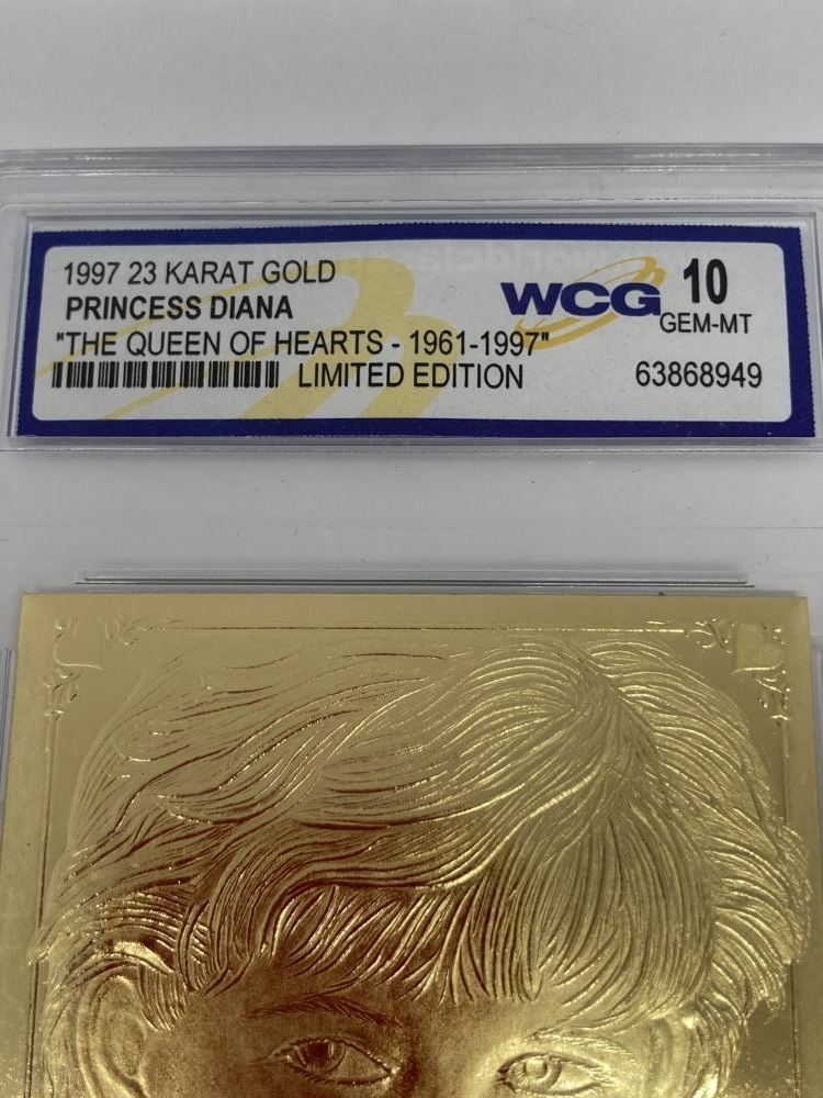 PRINCESS DIANA 1997 QUEEN OF HEARTS 1961-1997 WCG GEM-MT 10 23KT GOLD CARD 14821 レターパックライト発送_画像2