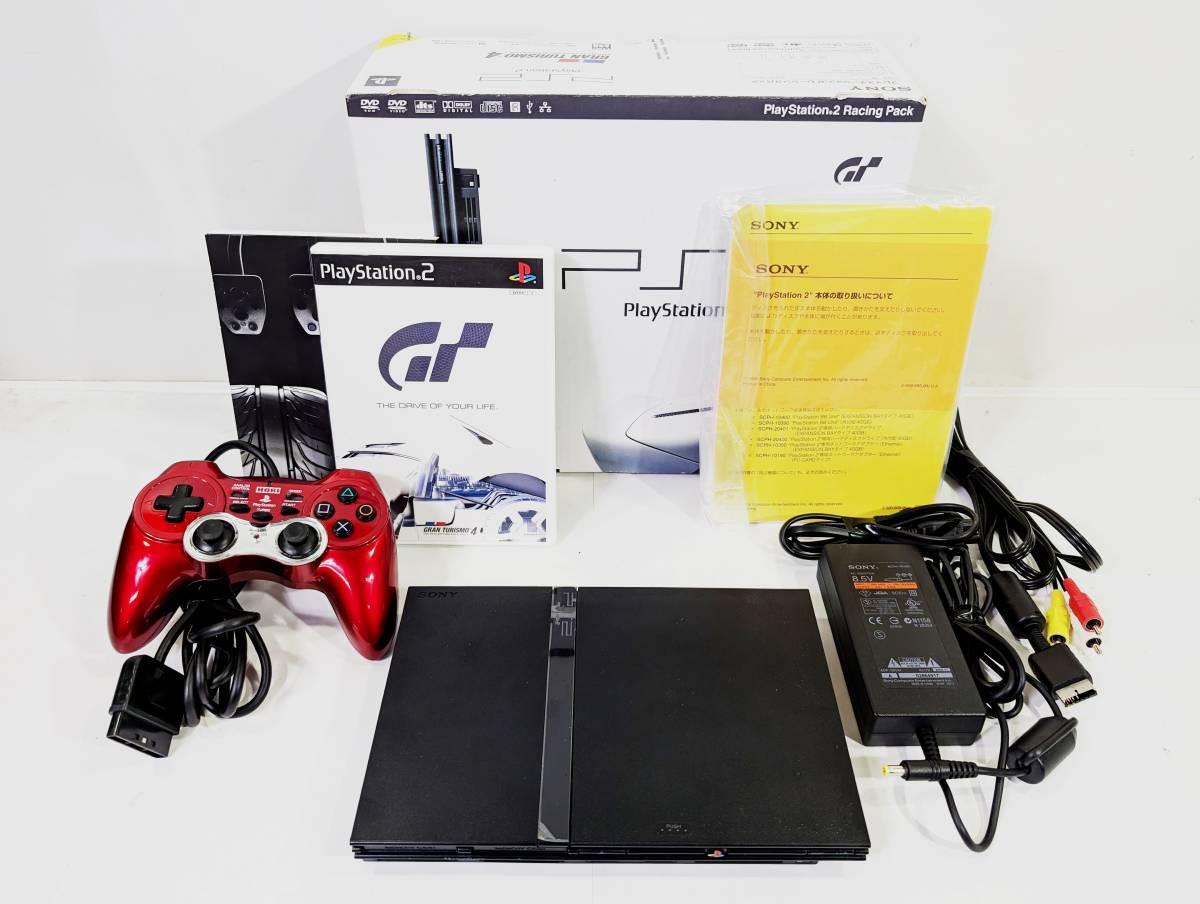 プレイステーション2 レーシングパック ブラック PlayStation2 Racing Pack SCPH-70000GT GRAN TURISMO 4 Prologue付属 PS2_画像1