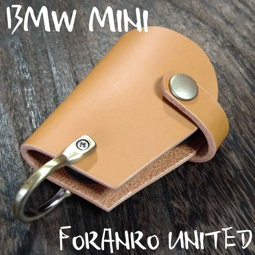 BMW MINI第3世代■イタリアンレザー スマートキーホルダー キャメル_画像1