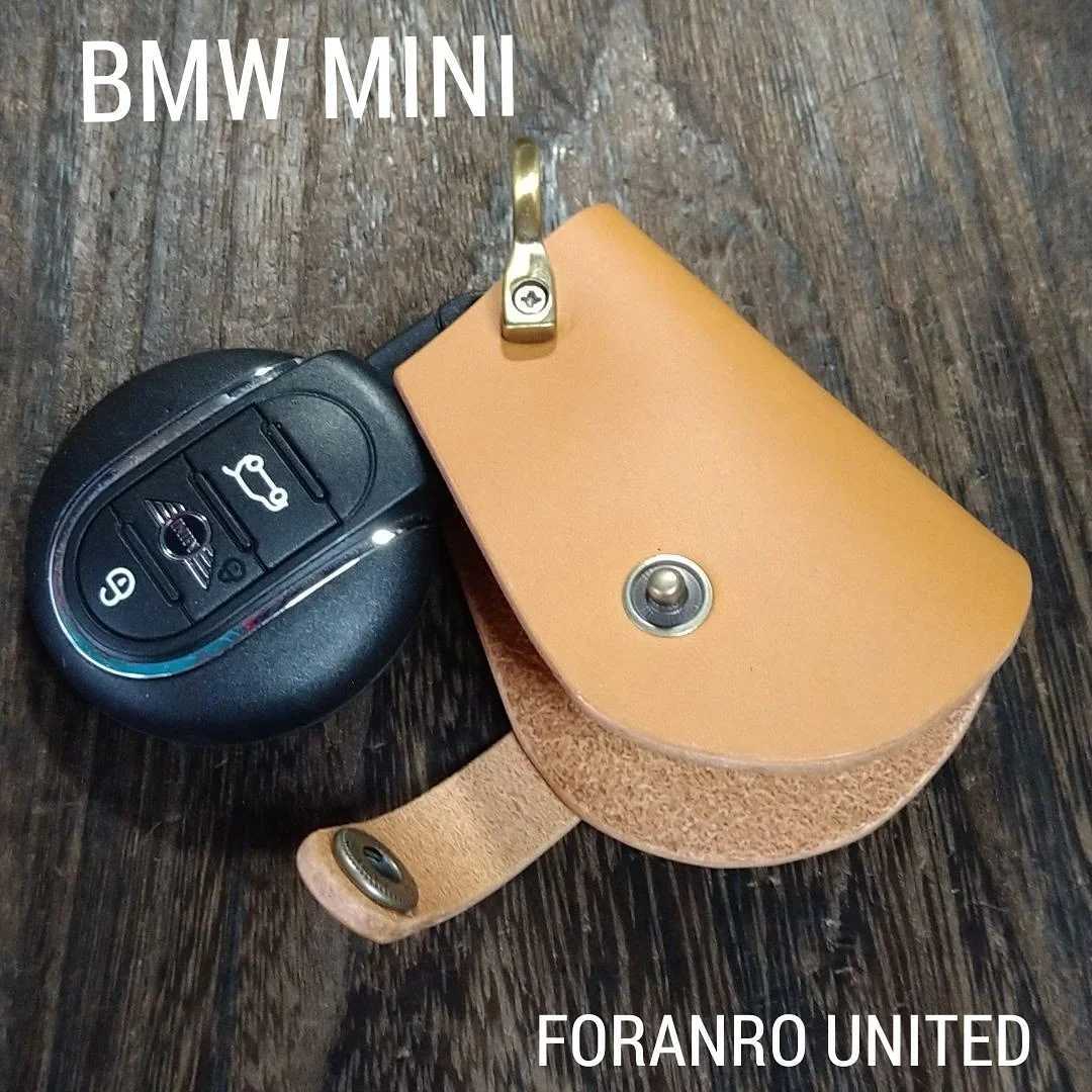 BMW MINI第3世代■イタリアンレザー スマートキーホルダー キャメル_画像2
