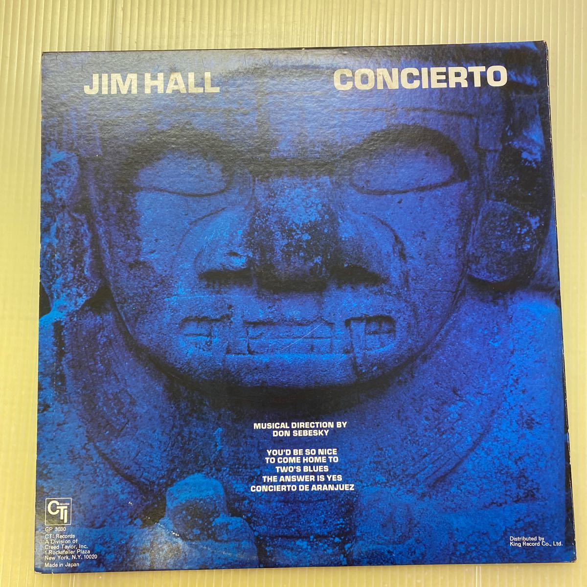 【同梱可】☆ ジム・ホール Jim Hall    ☆  Concierto アランフェス協奏曲（LP）★ CTI Records GP-3030の画像2