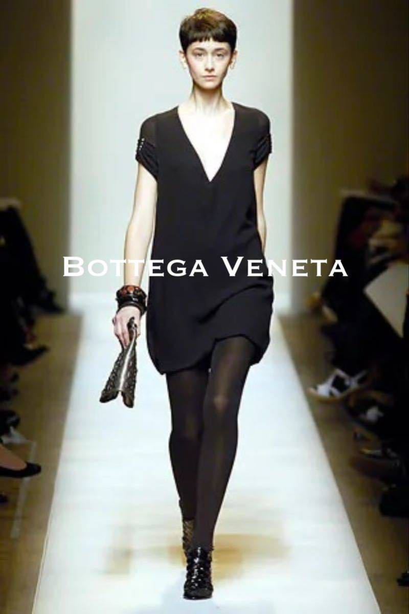 国内正規美品■BOTTEGA VENETA/ボッテガ/ワンピース・ドレス/シルク100% Black/ランウェイコレクション ネック・スタッズ・メタルパーツ_画像9