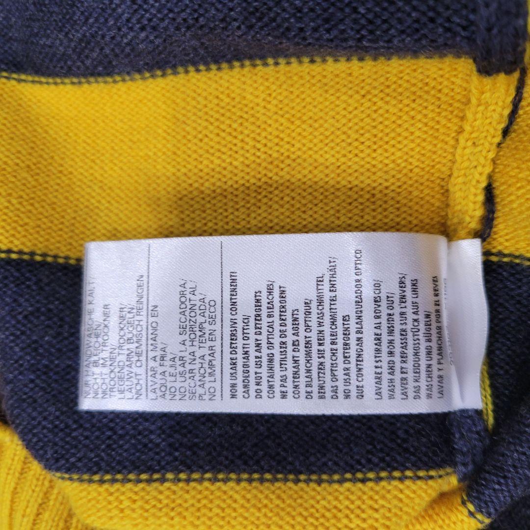 GUCCI темно-синий × желтый Logo вязаный свитер туника 