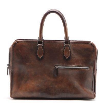 1 start top class Berluti Toro wanyui leather business bag Brown handbag A4