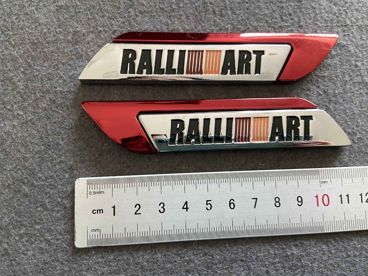 ★三菱 RALLI ART★229★ 金属ステッカー エンブレム デカール 2枚セット 3D 立体 車用装飾 両面テープで取付簡単の画像5