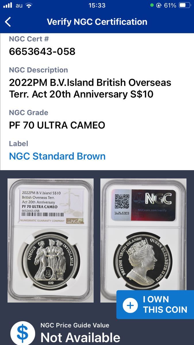 NGC鑑定PF70 スリーグレイセス 2022年 イギリス領ヴァージン諸島 10ドル銀貨版 シルバープルーフコイン 英国 BVI ウナとライオンのワイオンの画像6