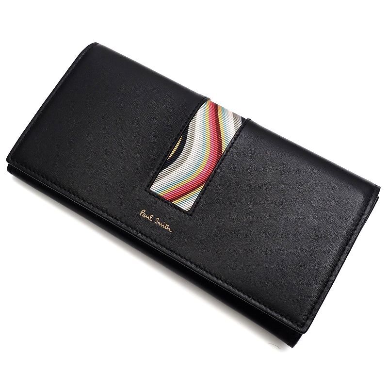 B05125 未使用品 Paul Smith/スペイン製 レザーウォレット 長財布 ブラック PWV802 ポールスミス レディースの画像1