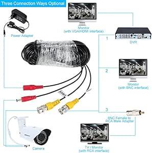 マートヴァスト(Mart Vast) 防犯カメラ用 BNC+DC 延長ケーブル■20m映像+電源 延長コード 並行輸入の画像3