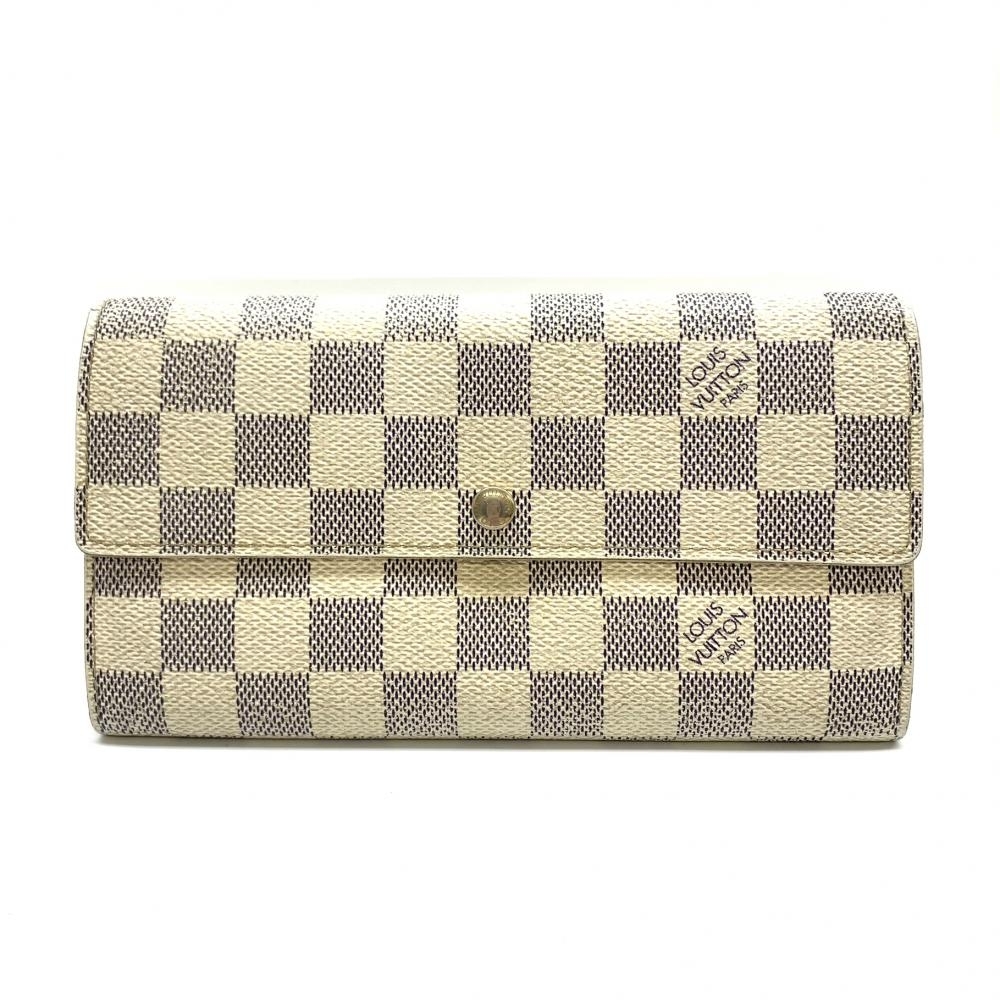 LOUIS VUITTON ルイヴィトン N61735 ポルトフォイユサラ ダミエアズール 二つ折り長財布 ホワイト メンズ レディース 管理RT36421_画像1