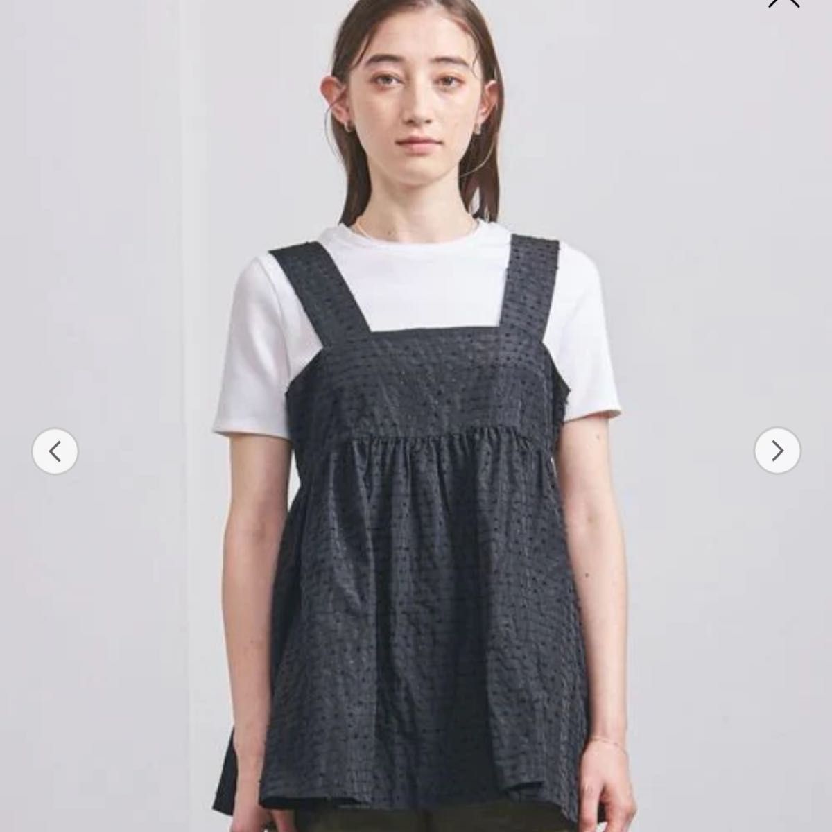 ユナイテッドアローズ モールボーダー キャミソール ブラウス ネイビー 未使用タグ付き UNITED ARROWS モールボーダー キャミソール