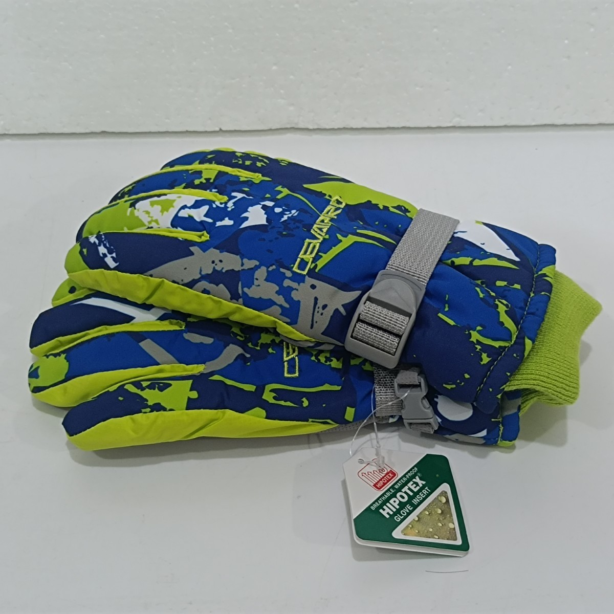 Yobenki лыжи перчатка ребенок перчатки перчатка L размер водонепроницаемый защищающий от холода теплоизоляция толстый снег сверху спорт унисекс зеленый y1101-1