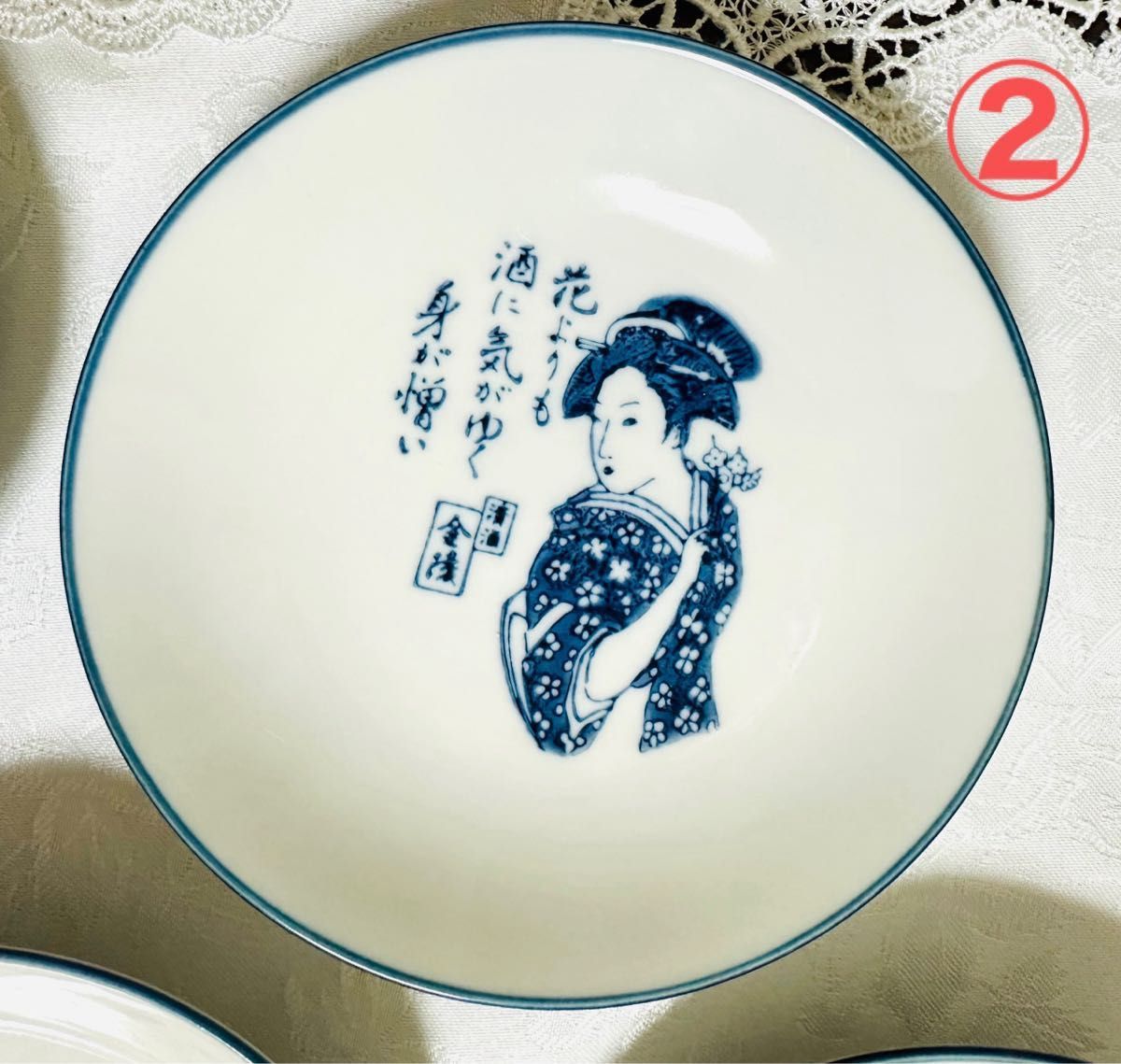 浮世絵　【レア　レトロ　非売品】UKIYO-E  皿　金陵　プレート　銘々皿 絵皿 小皿