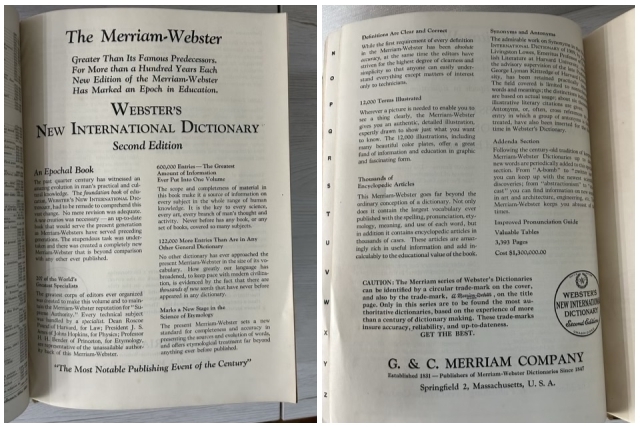 Webster's New International Dictionary Second Edition Unabridged ウェブスター 辞典 洋書【中古】YE2037SAI【送料無料／匿名配送】_画像10
