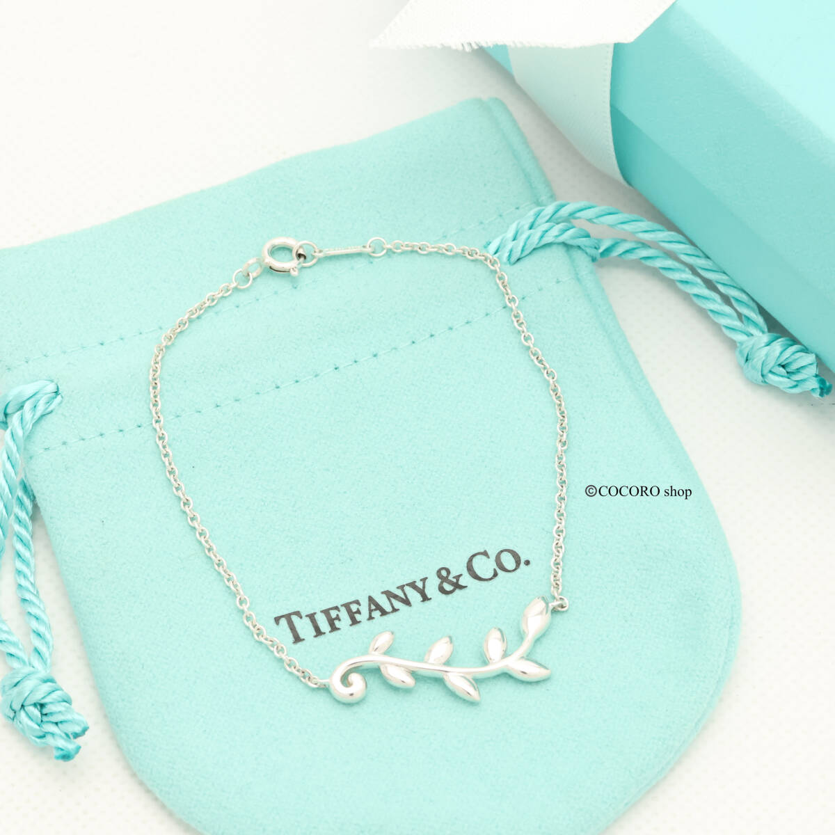 【美品】ティファニー TIFFANY＆Co. パロマピカソ オリーブ リーフ ブレスレット AG925_画像2