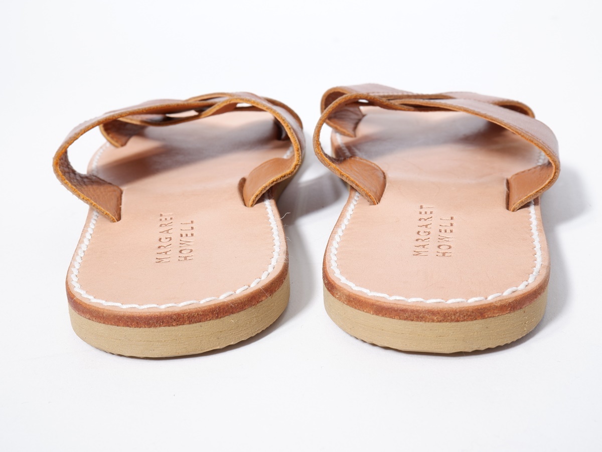 MARGARET HOWELLマーガレットハウエル LEATHER SANDALクロスレザーフラットサンダル[LFWA68114]_画像4