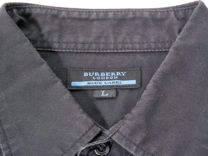 BURBERRY BLUE LABEL Burberry Blue Label мужской шланг Mark вышивка тень проверка товар мытье хлопок рубашка [MSHA68661]