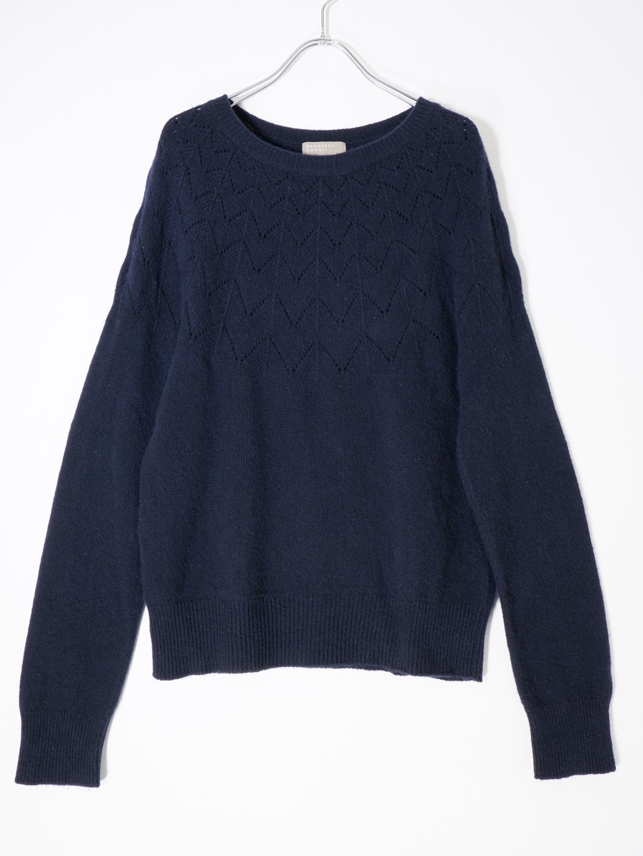 MARGARET HOWELL/マーガレットハウエル CASHIMERE WOOL JUMPERウールカシミヤクルーネックニット [LKNA73958]_画像1