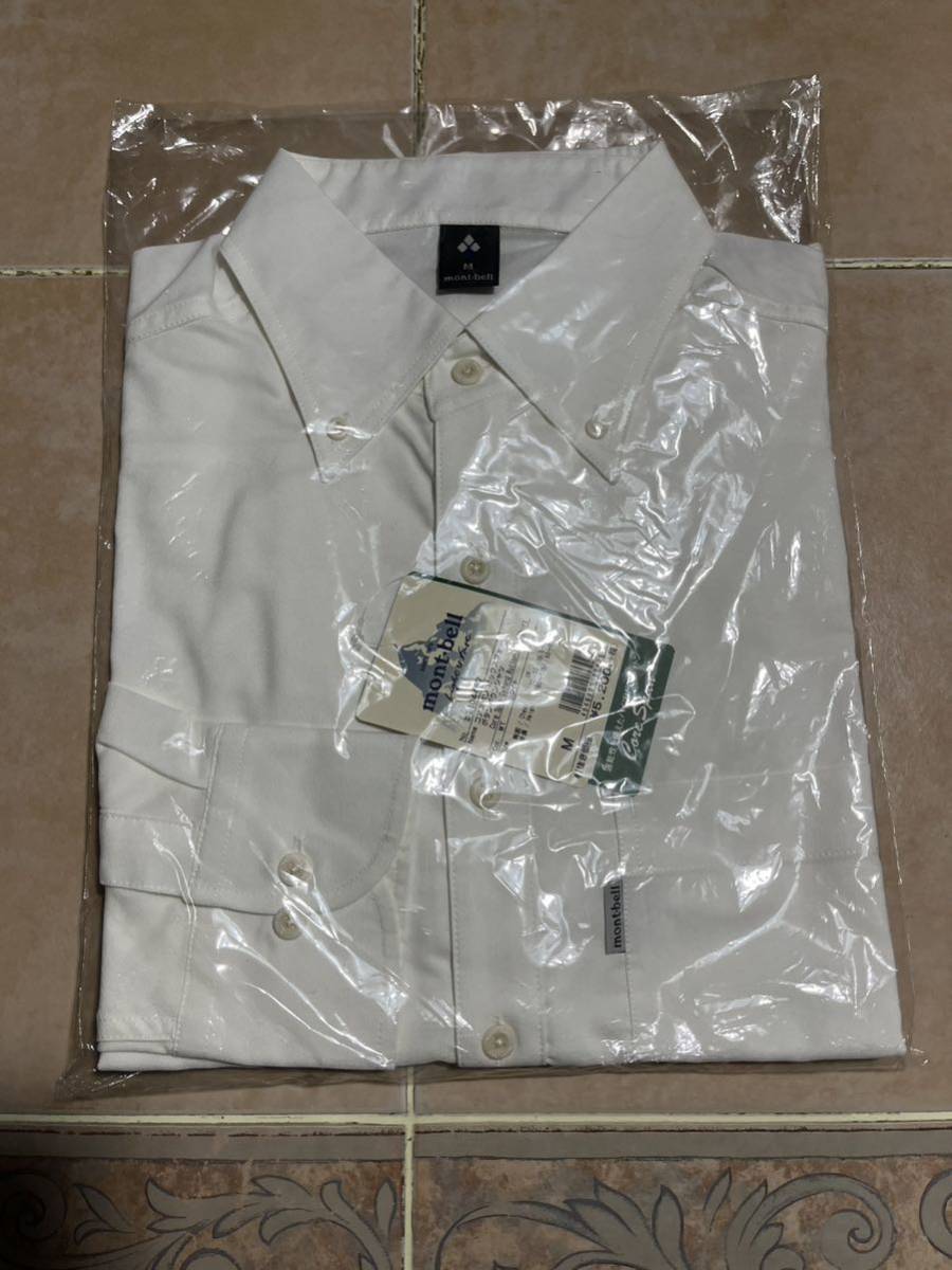 montbell モンベル　オックスフォードボタンダウンシャツ　ホワイト　メンズMサイズ 長袖　新品未使用品　_画像1