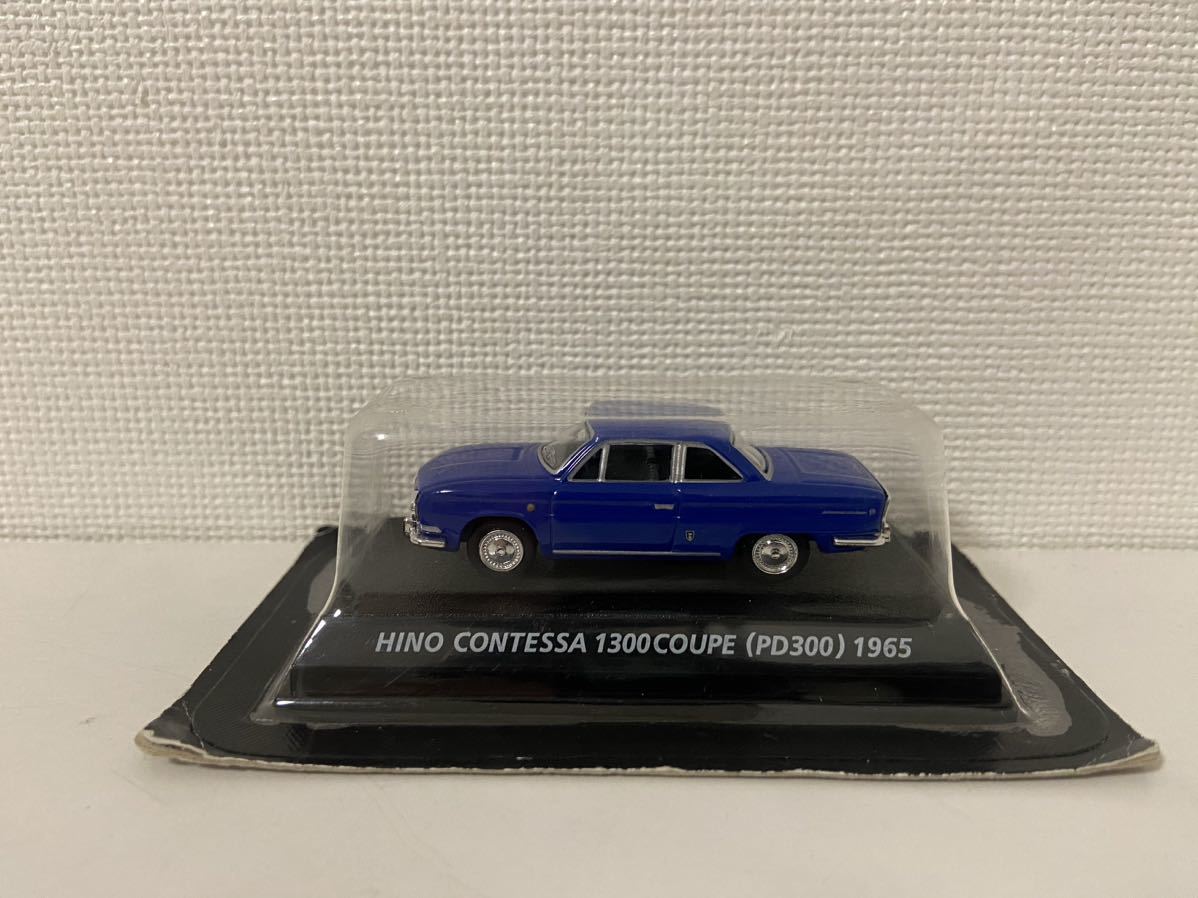コナミ 1/64 絶版名車コレクション 日野 コンテッサ Hino Contessa 1300 Coupe (PD300) 1965 ブルーの画像1