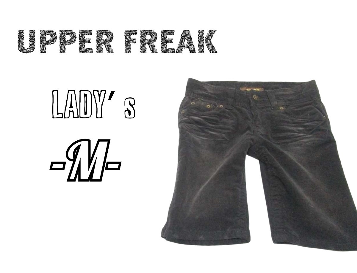 レディースM◇UPPER FREAK◇ コーデュロイショートパンツ 黒_画像1