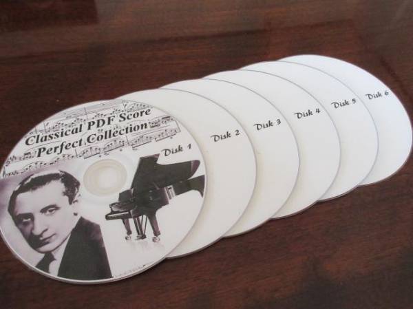【新品・処分価格】 クラシックPDF楽譜パーフェクトコレクション 収録楽譜９０００以上！　DVD-R６枚組・通常版_画像1