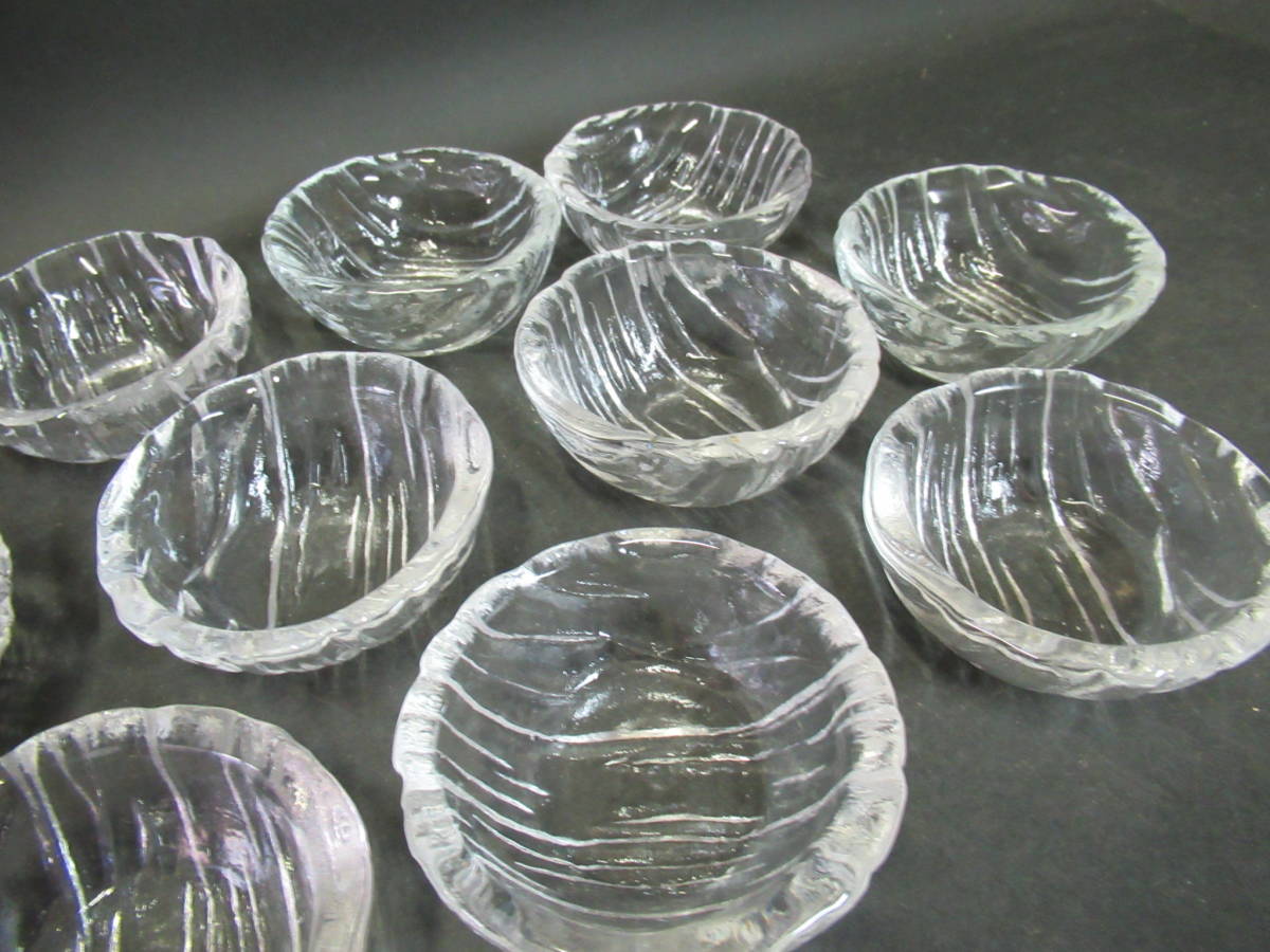 【広吉堂】料理屋 ガラス皿 ガラス 小皿 小鉢 レトロ 美品 10枚Bの画像5