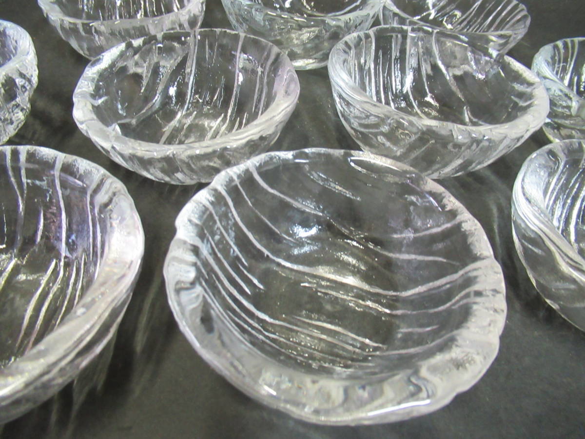 【広吉堂】料理屋 ガラス皿 ガラス 小皿 小鉢 レトロ 美品 10枚Bの画像7