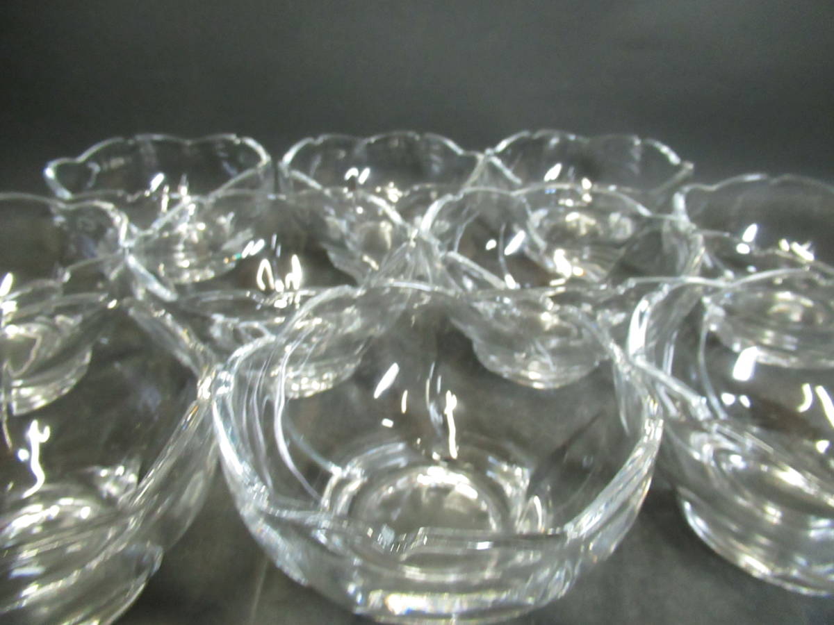 【広吉堂】料理屋 ガラス皿 ガラス 小皿 小鉢  ボウル 美品 10枚の画像7