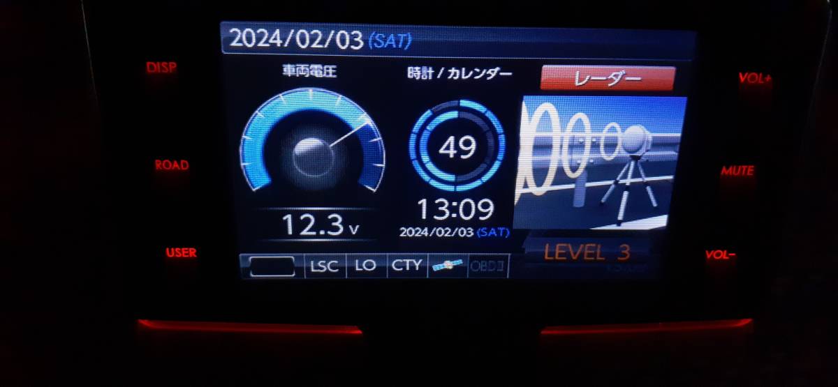 ★「最新版 ２０２４年１月１日入」ZERO 703V 美品 OBD2/無線LAN SD対応 レーダー ⑫ ★_警戒時には画面と音LEDでお知らせ致します