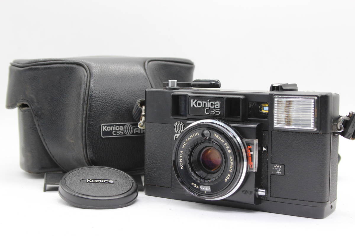 【返品保証】 コニカ KONICA C35 AF HEXANON 38mm F2.8 ケース付き コンパクトカメラ s6862_画像1