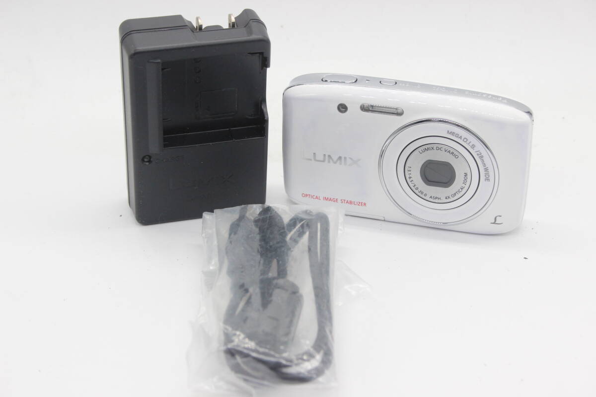 【返品保証】 パナソニック Panasonic LUMIX DMC-S2 ホワイト チャージャー付き コンパクトデジタルカメラ s7511