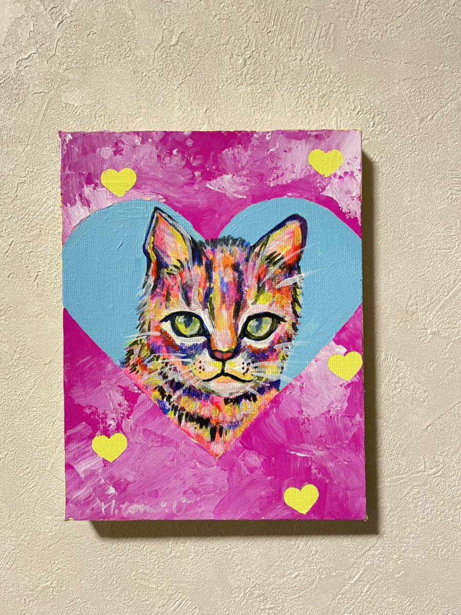  genuine work * picture original picture art canvas present-day art animal picture cat cat work certificate cat. .