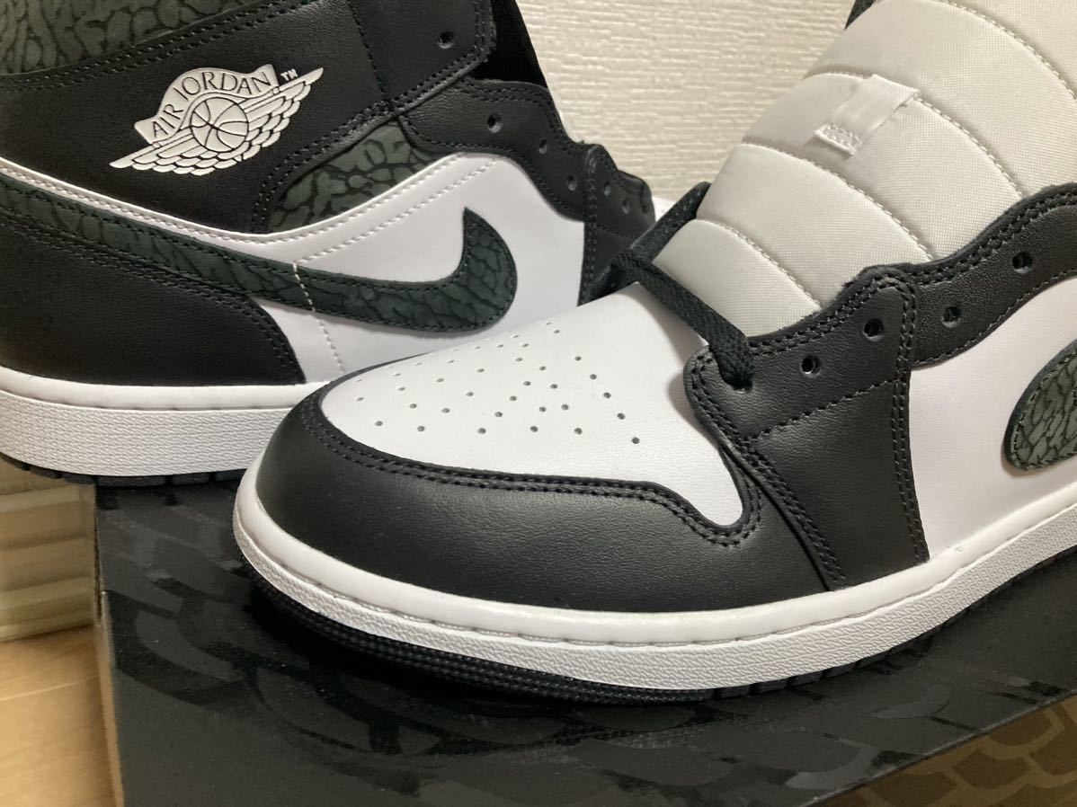 未使用　NIKE AIR JORDAN1 MID SE エアジョーダン1 ミッド　ナイキ　パンダエレファント　ブラックパンダ　黒　白　ホワイト_画像7