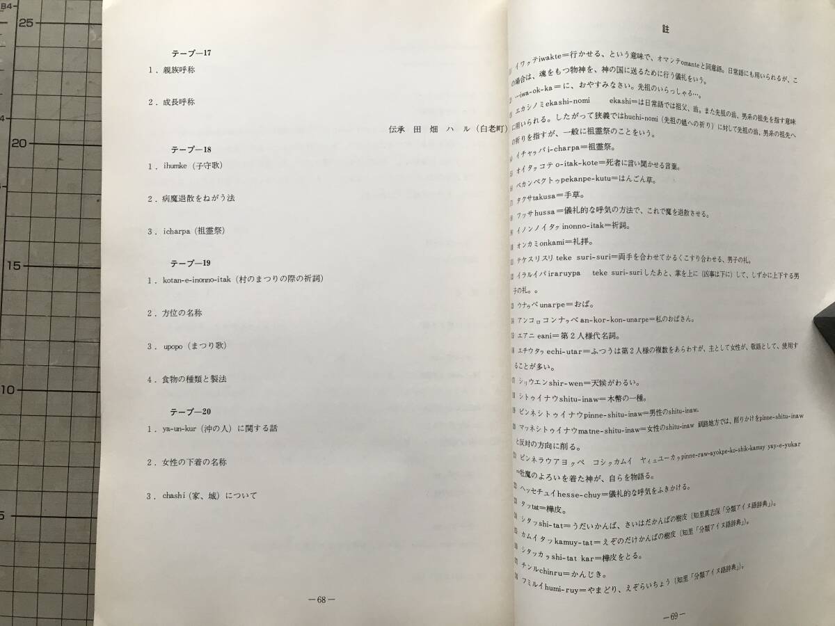 『昭和52年度 アイヌ民俗文化財 緊急調査報告書 無形民俗文化財3』大塚一美・萩中美枝 萱野茂 他 北海道文化財保護協会 1978年刊 02863_画像9