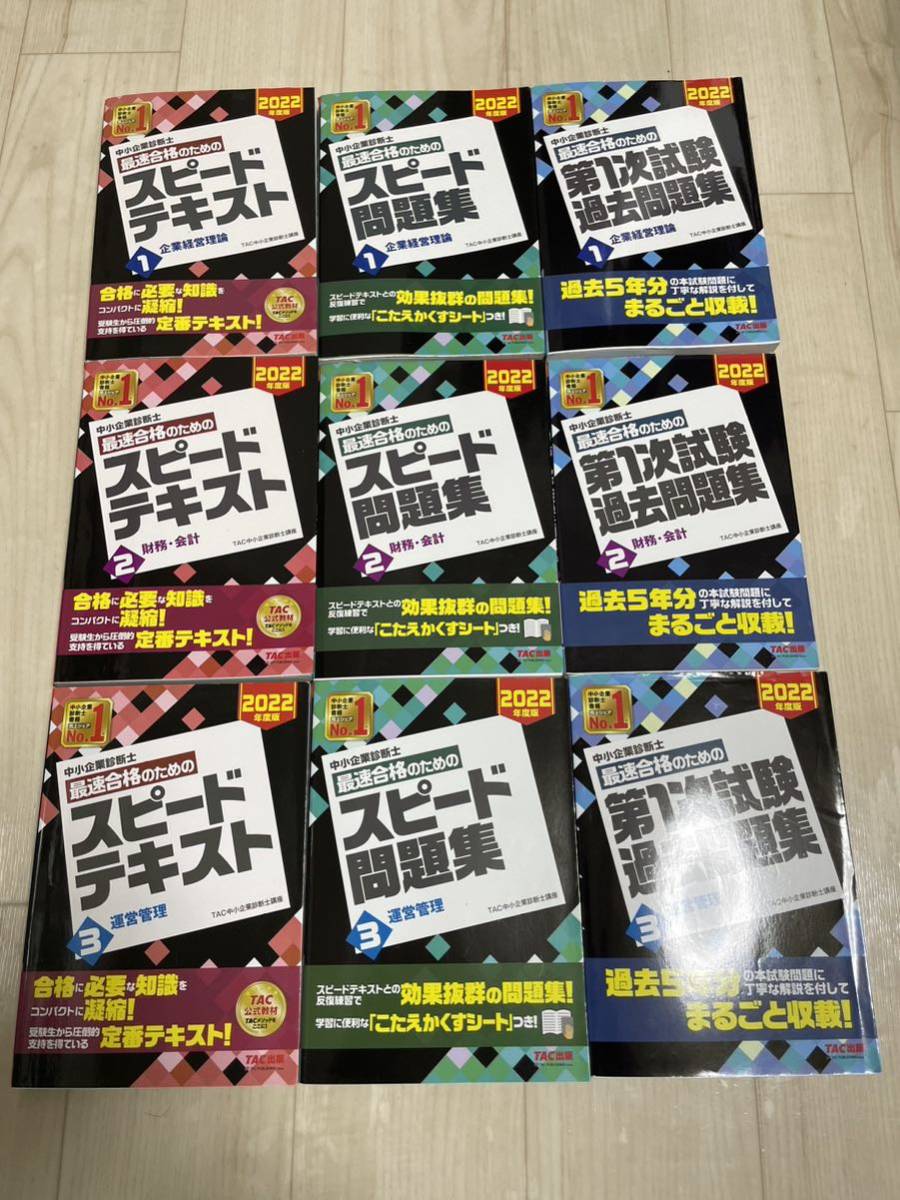 TAC 中小企業診断士　2022年度　スピードテキスト　スピード問題集　第1次試験過去問題集_画像2