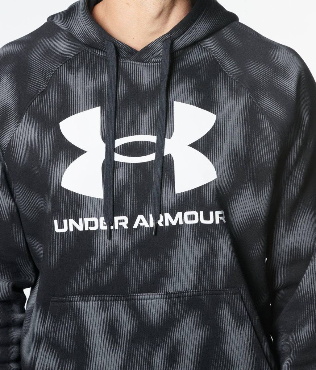 新品 2XL アンダーアーマー 黒 ブラック グレー スウェット 上下 薄手軽量 カモフラ underarmour パーカー フード ジョガーパンツ 正規品3L_画像5