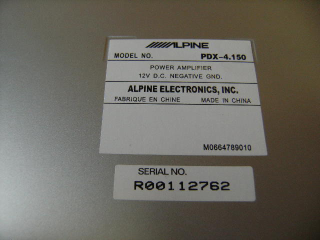 ALPINE　アルパイン　「PDX-4.150」　4チャンネル・パワーアンプ　定格出力　150W×4CH　完動品_画像6