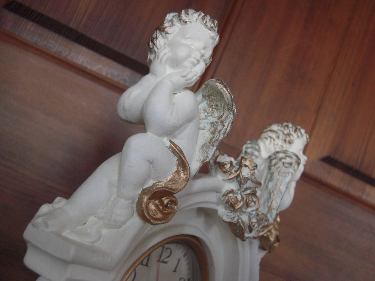優雅なロココ様式 天使の置時計◆クラシカルなインテリアオブジェ/置物◆幅17cm×奥行９cm×高さ29cm_画像8