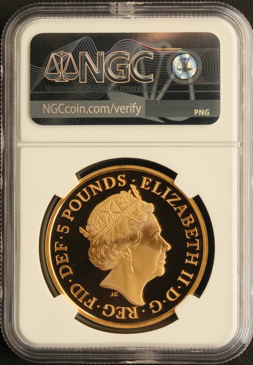 2017 イギリス ハウスオブウィンザー 5ポンド金貨 NGC PF69 UCAM アンティークコインの画像2