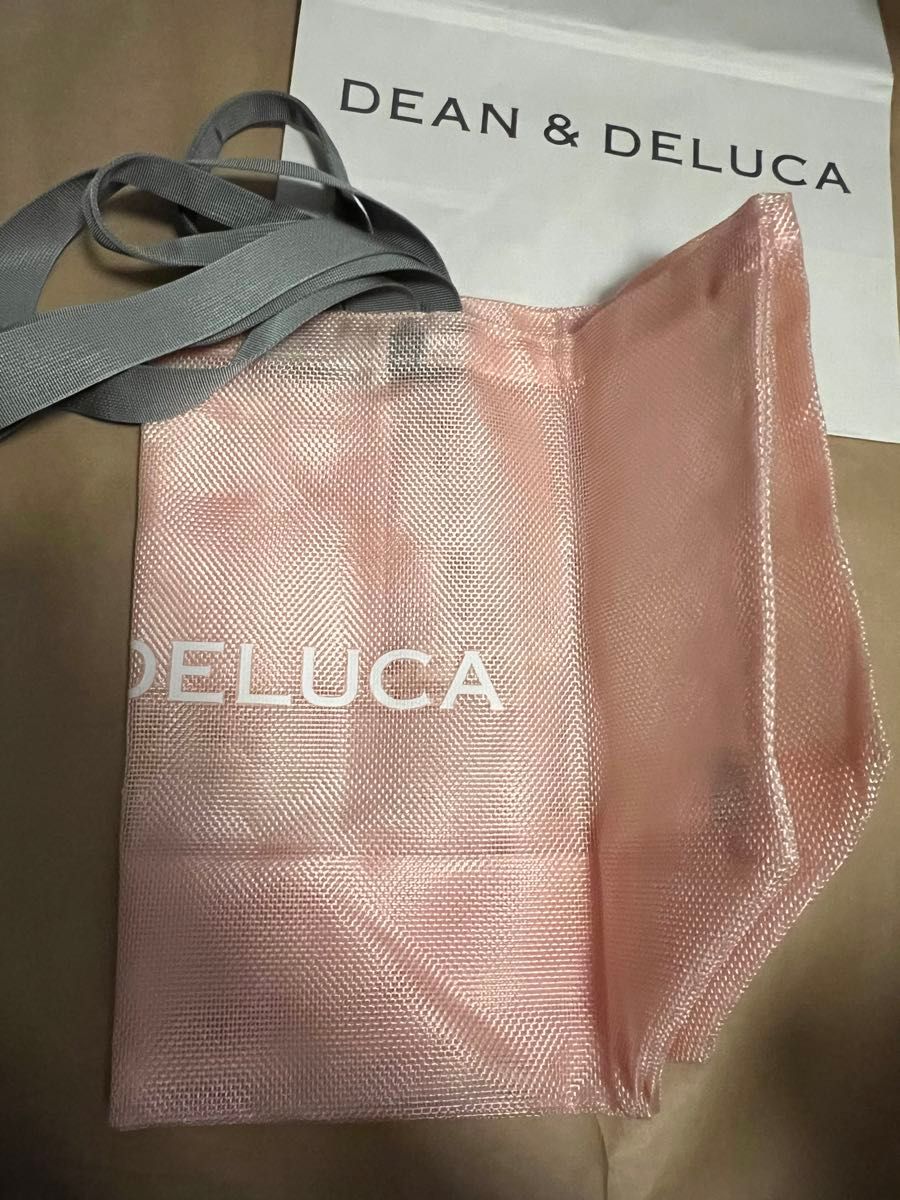 新品DEAN&DELUCA直営店購入品 メッシュトートバッグ スモークピンク