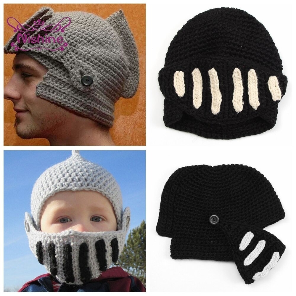  Rome knight armour child baby cap winter knitted newborn baby hat child child crochet needle properties DJ781