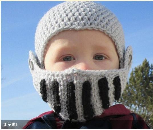  Rome knight armour child baby cap winter knitted newborn baby hat child child crochet needle properties DJ781