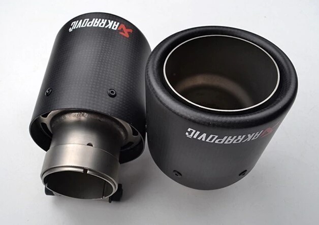 LDL1160# Akrapovic マフラーカッター 炭素繊維 エンドパイプ カーボンエンドタイプ 2本セット