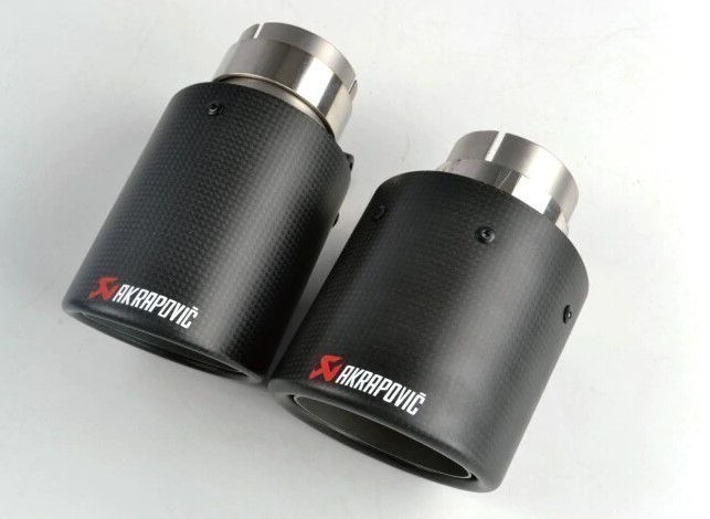 LDL1160# Akrapovic マフラーカッター 炭素繊維 エンドパイプ カーボンエンドタイプ 2本セット