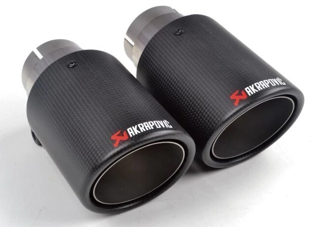 LDL1160# Akrapovic マフラーカッター 炭素繊維 エンドパイプ カーボンエンドタイプ 2本セット