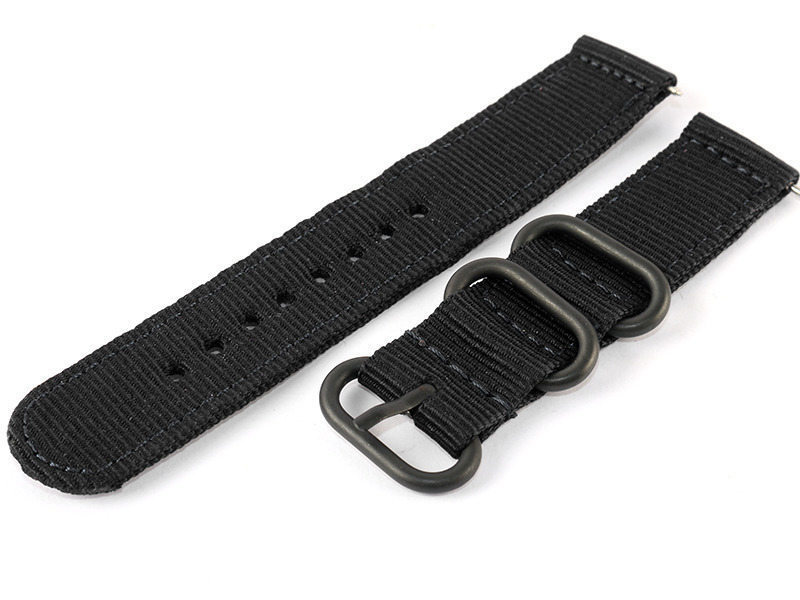 LDL966# wristwatch for exchange replacement nylon made band belt black buckle / width 18mm/ black AFA-46063